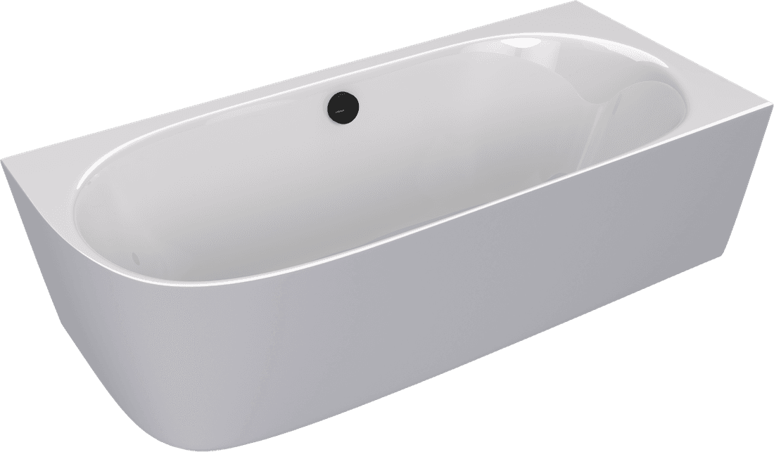 SUSSI R wanna przyścienna narożna 160x70x49,5cm, kompozyt, biały/szary mat