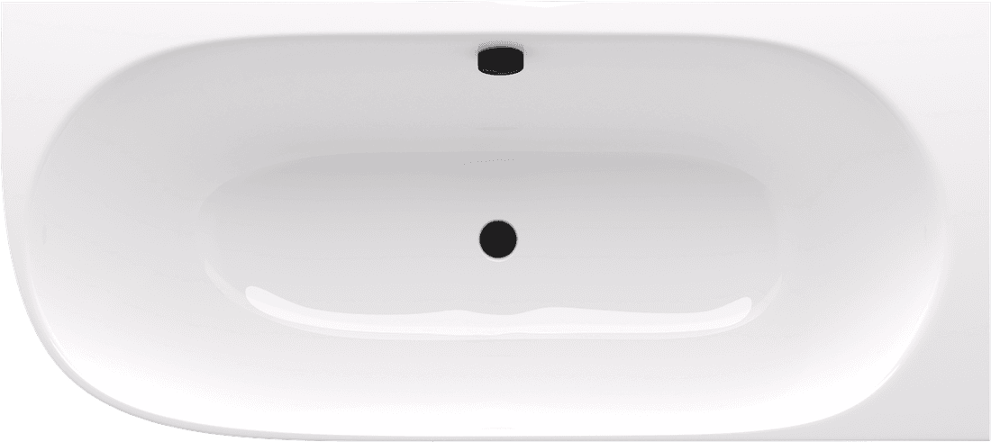 SUSSI R wanna przyścienna narożna 160x70x49,5cm, kompozyt, biały/szary mat