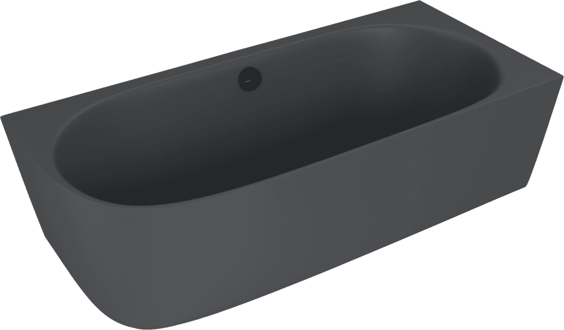 SUSSI R wanna przyścienna, narożna, kompozyt, 160x70x50cm, antracyt mat