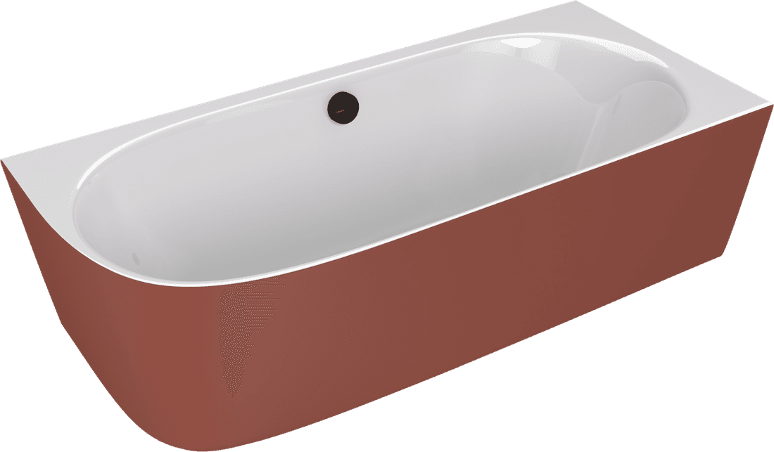 SUSSI R wanna przyścienna, narożna, kompozyt, 160x70x50cm, biały/brązowy mat