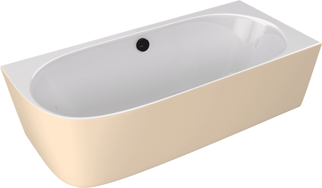 SUSSI R wanna przyścienna, narożna, kompozyt, 160x70x50cm, biały/beż mat