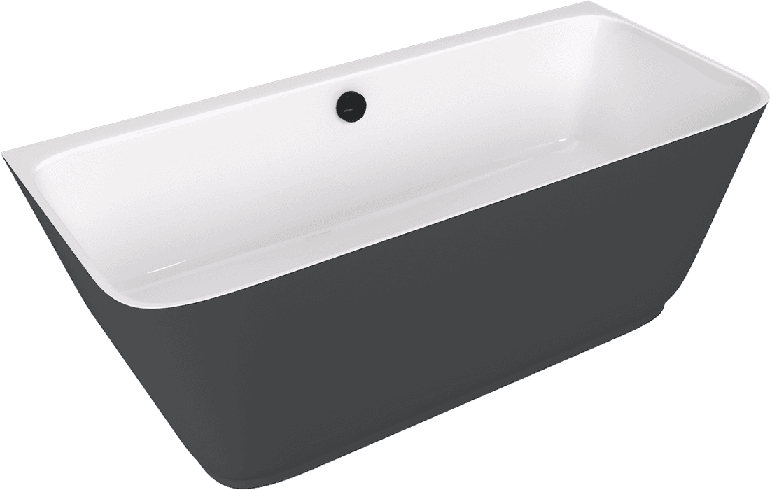 SKYLLA wanna wolnostojąca przyścienna 170x75x60cm, kompozyt, biały/antracyt mat