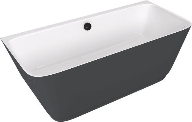 SKYLLA wanna wolnostojąca przyścienna 170x75x60cm, kompozyt, biały/antracyt mat