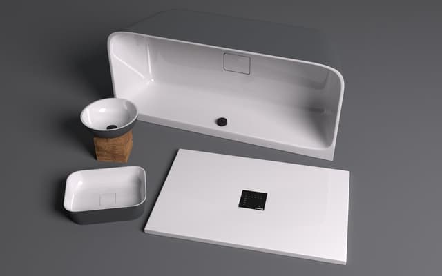 SKYLLA wanna wolnostojąca przyścienna 170x75x60cm, kompozyt, biały/antracyt mat