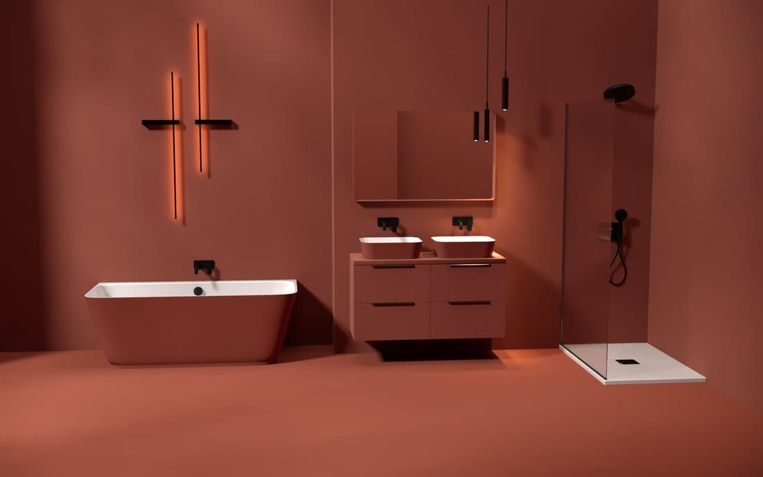 SKYLLA wanna wolnostojąca przyścienna 170x75x60cm, kompozyt, biały/ brązowy mat