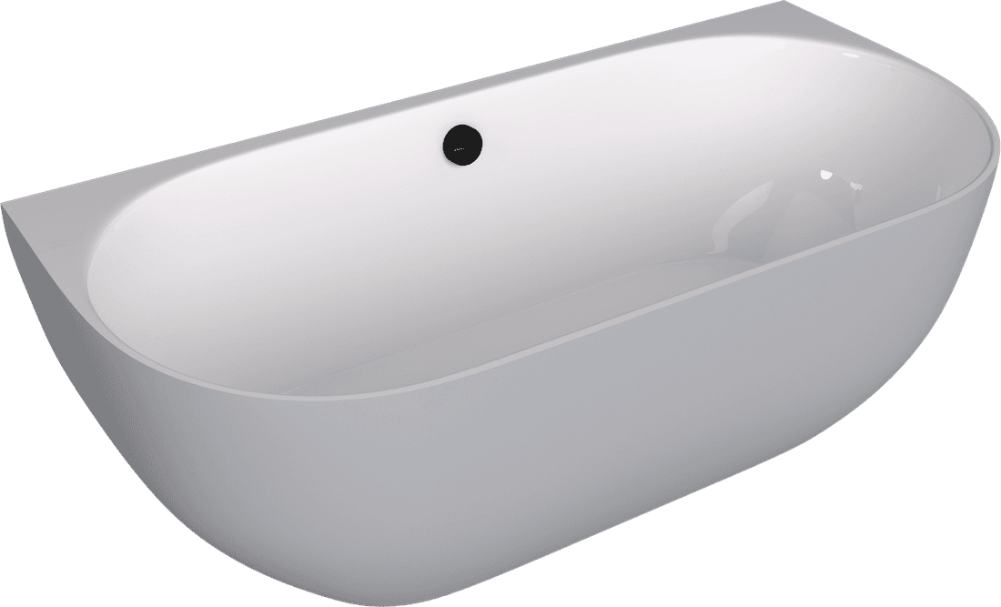 PAGODA wanna przyścienna 170x85x58cm, kompozyt, biały/szary mat