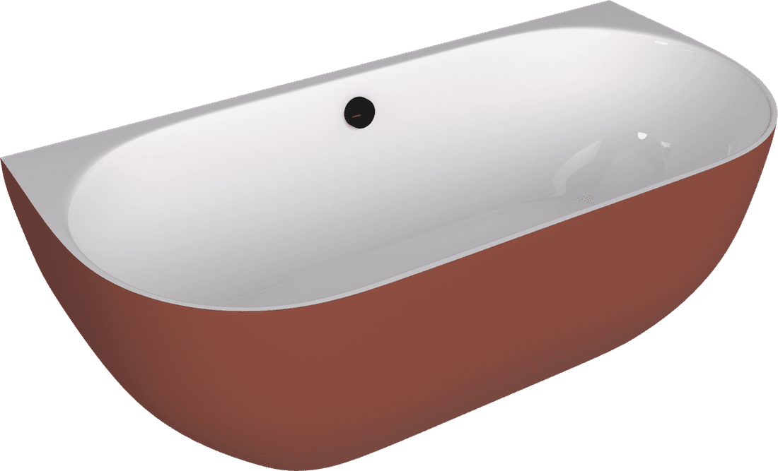 PAGODA wanna przyścienna 170x85x58cm, kompozyt, biały/brązowy mat