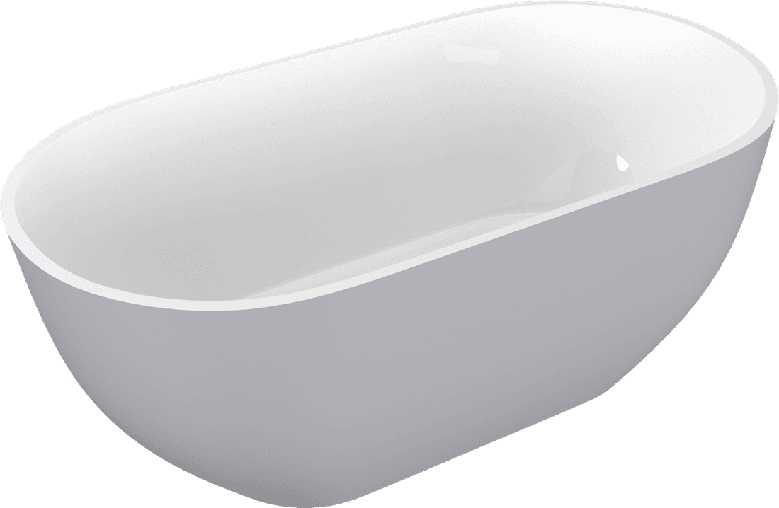 REDUTA wanna wolnostojąca 171x81x58cm, kompozyt, biały/szary mat