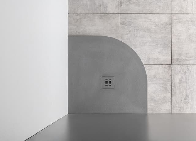 MITIA brodzik prysznicowy kompozytowy, półokrągły 90x90cm, szary