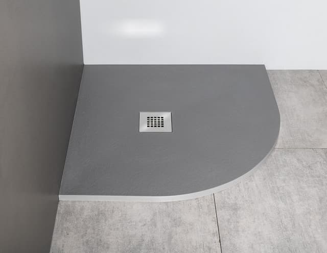 MITIA brodzik prysznicowy kompozytowy, półokrągły 90x90cm, szary