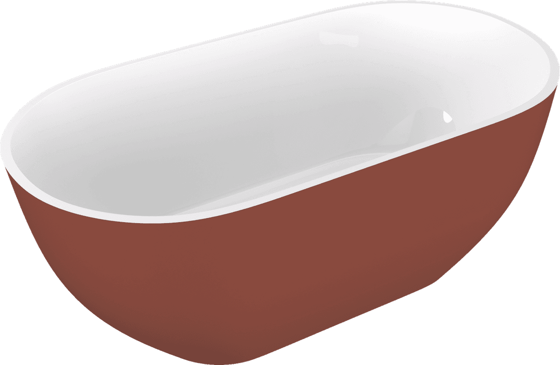 REDUTA wanna wolnostojąca 150x75x58cm, kompozyt, biały/brązowy mat