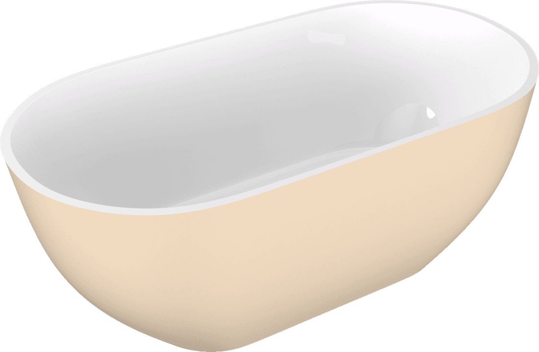 REDUTA wanna wolnostojąca 150x75x58cm, kompozyt, biały/beż mat