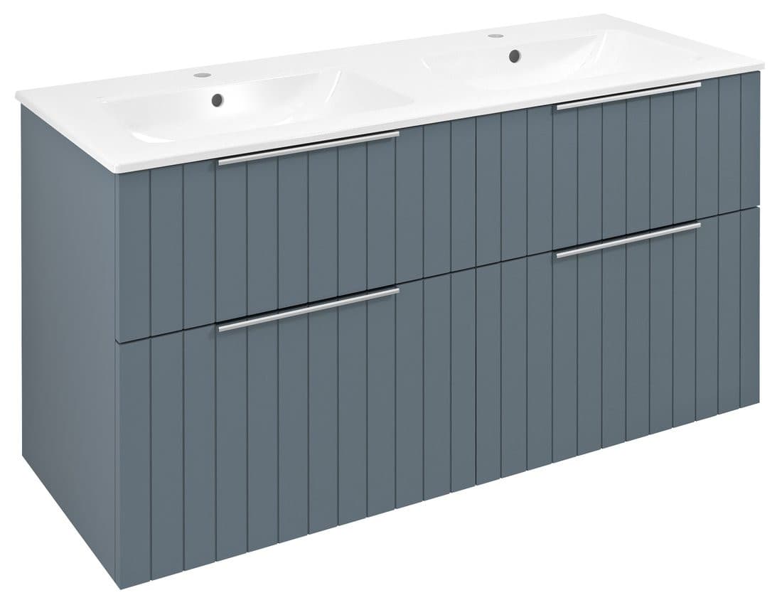 CIRASA szafka umywalkowa z podwójną umywalką 121x66x46cm, siena strip