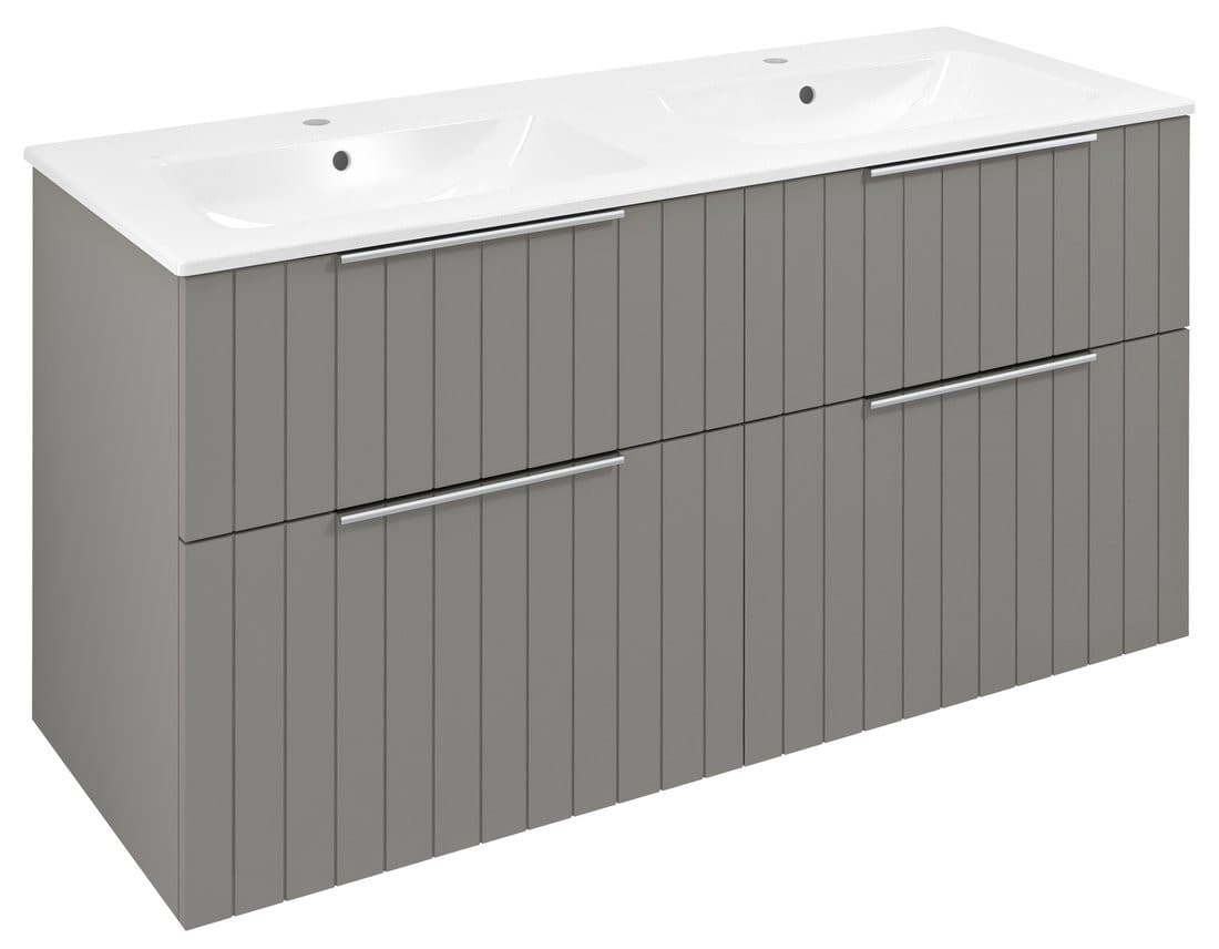 CIRASA szafka umywalkowa z podwójną umywalką 121x66x46cm, agila strip