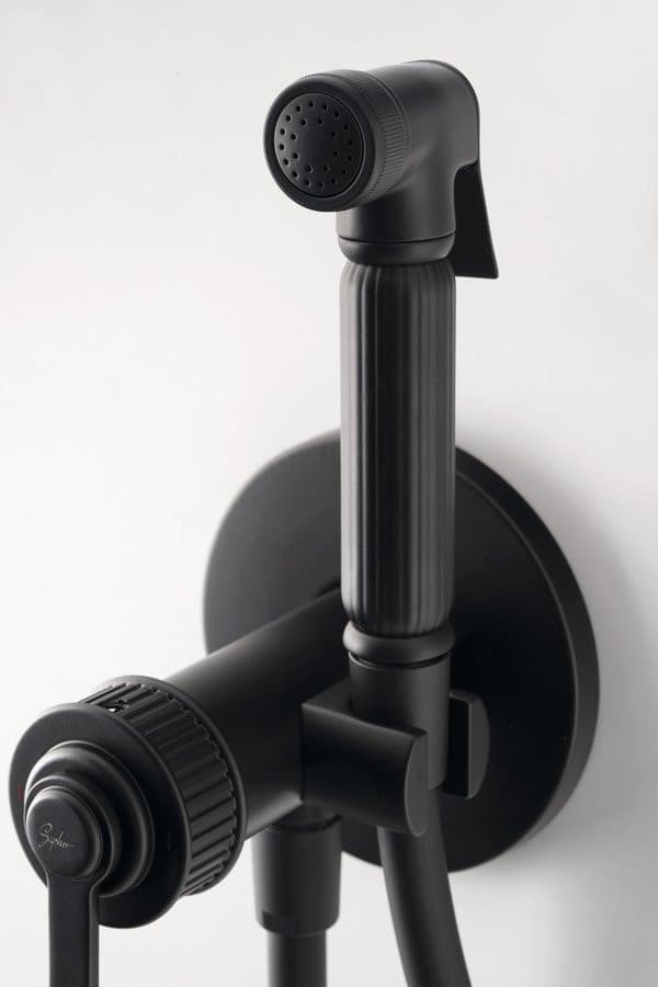 VERSI bateria bidetowa podtynkowa ze słuchawką i wężem, czarny mat