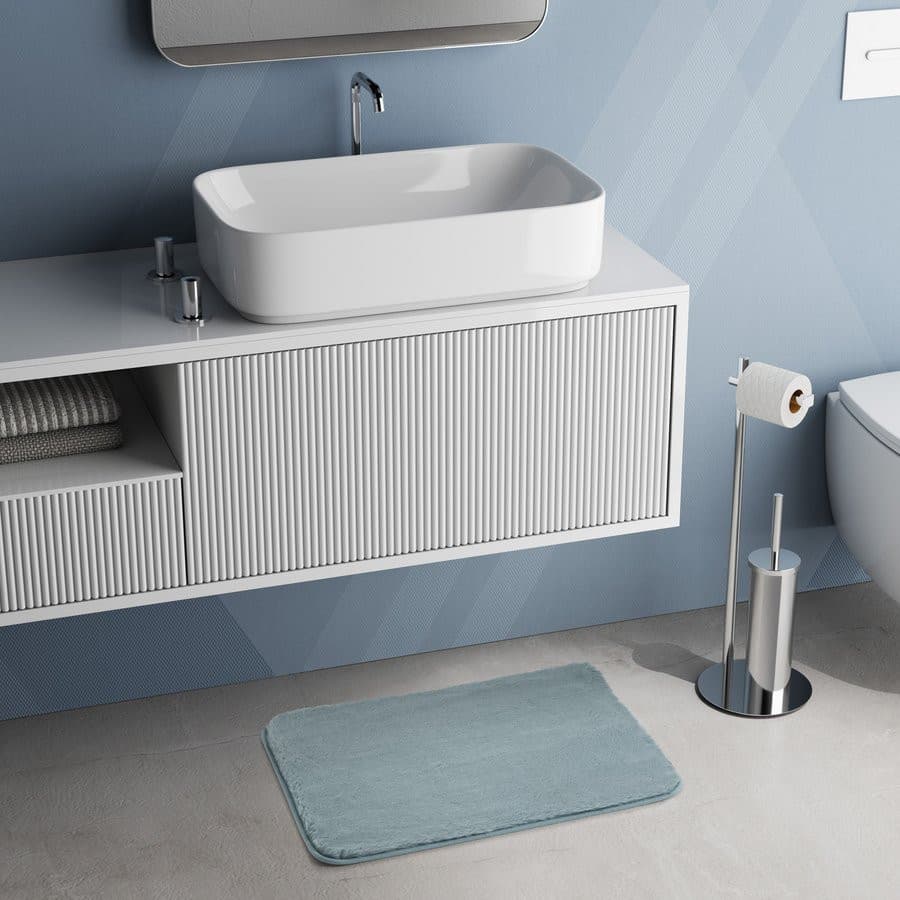 FUZZY dywanik łazienkowy, 50x80cm, 100% polyester, antypoślizgowy, azzuro