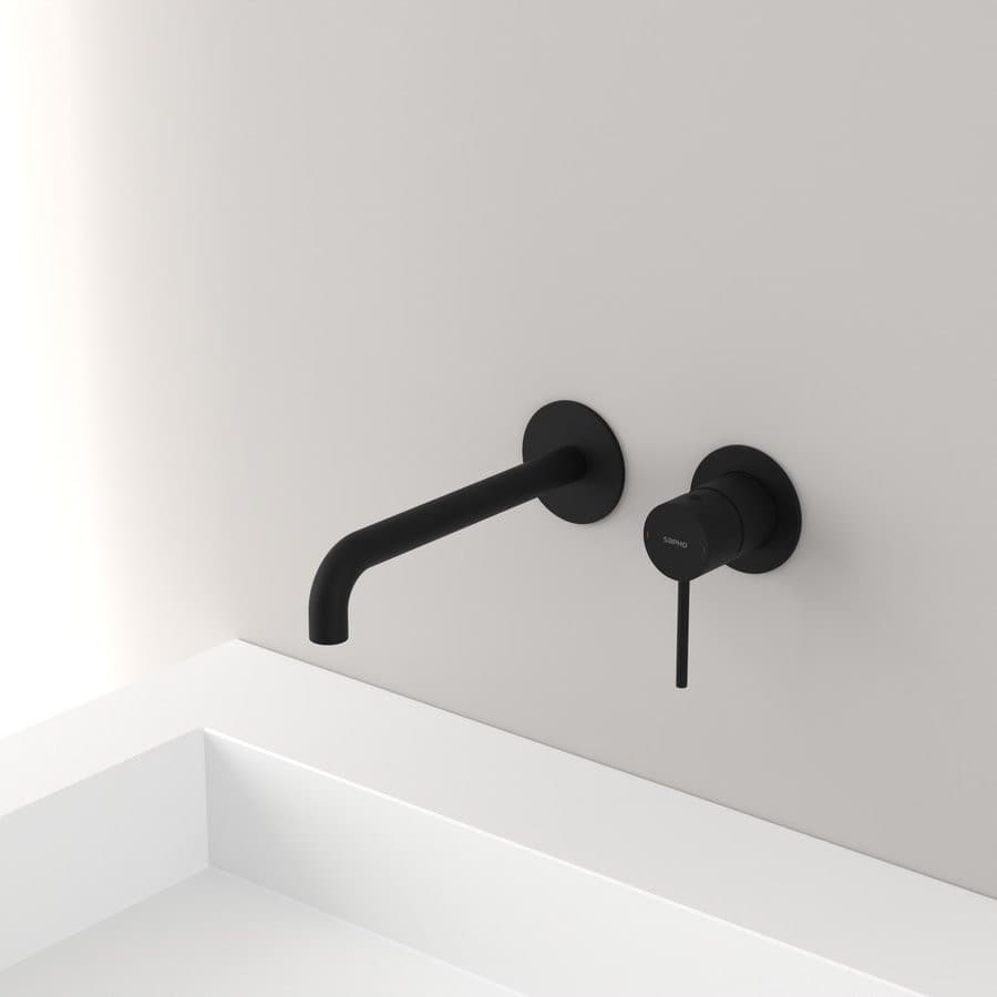 ULTRAMIX bateria podtynkowa umywalkowa 2-elementowea, główka 15cm, czarny mat