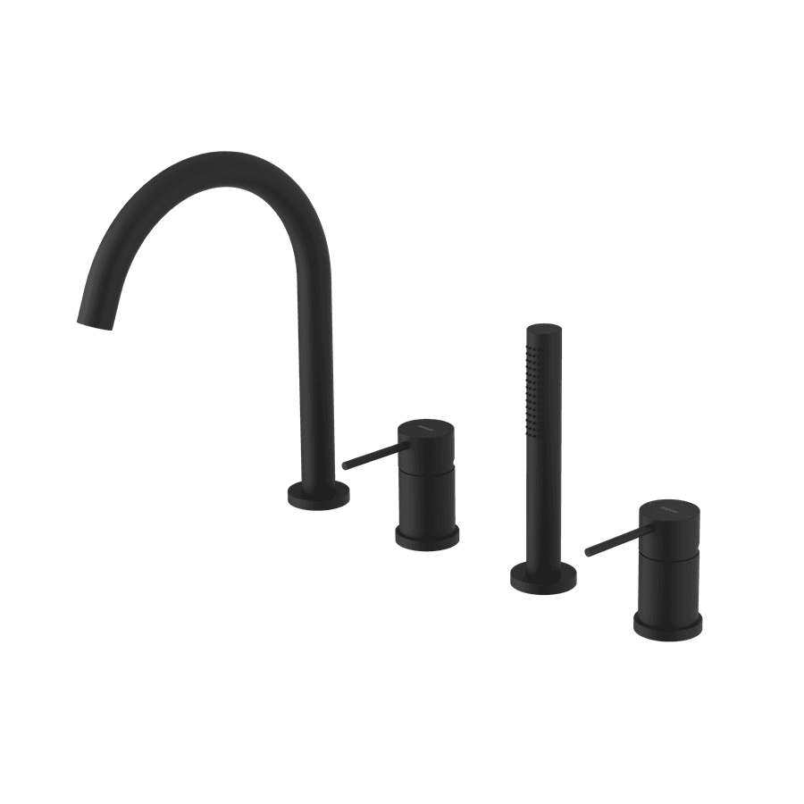 ULTRAMIX 4-otworowa bateria wannowa na brzeg wanny, czarny mat