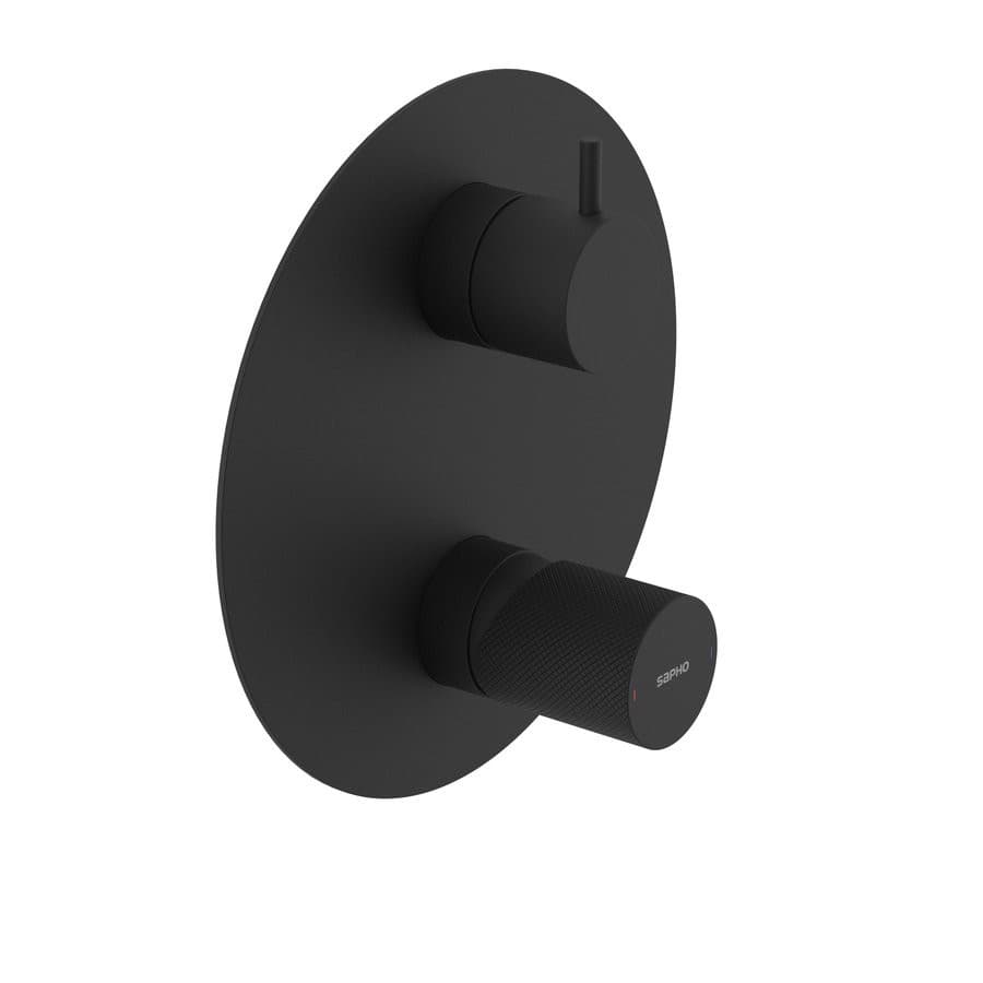 ULTRATAP bateria prysznicowa podtynkowa, 2 wyjścia, obrotowy przełącznik, czarny mat