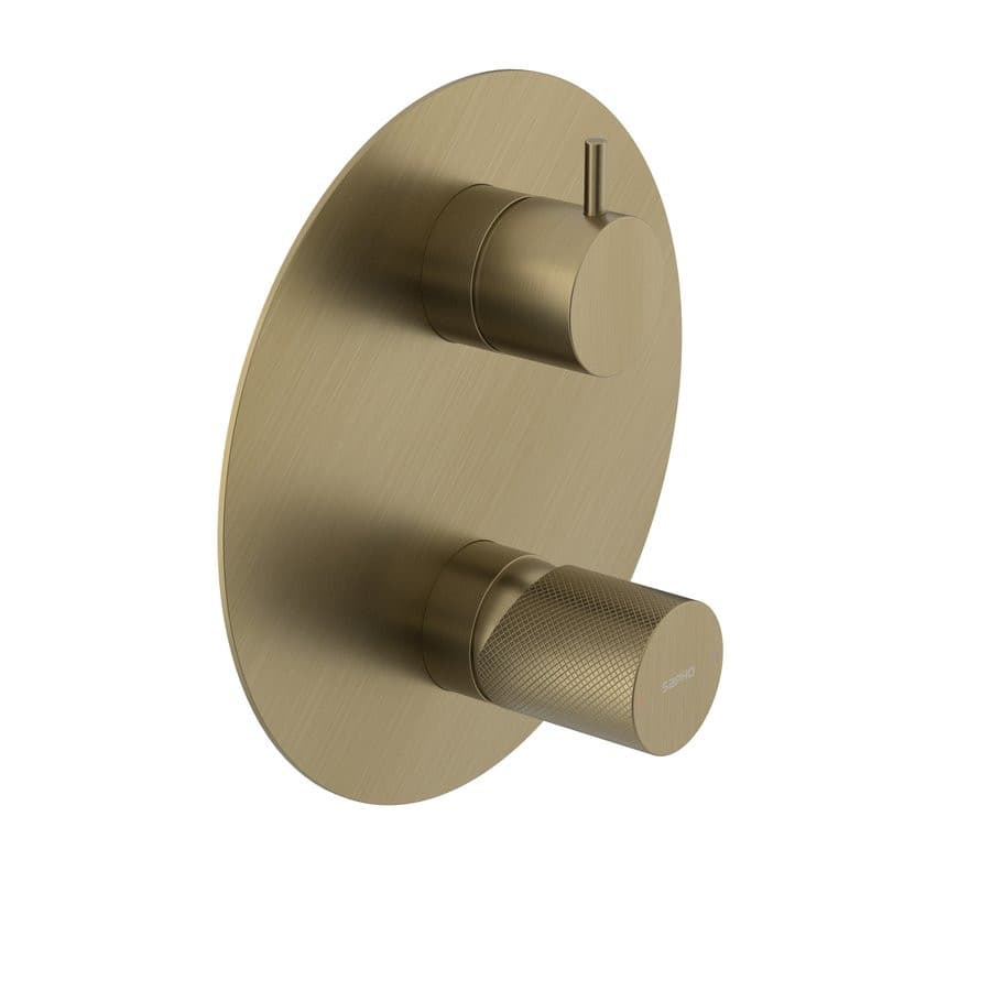 ULTRATAP bateria prysznicowa podtynkowa, 3 wyjścia, obrotowy przełącznik, złoto mat