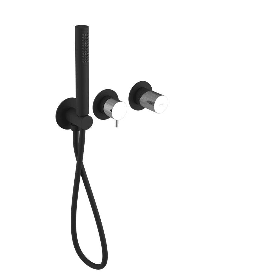 ULTRATAP podtynkowa bateria prysznicowa/wannowa, 2 funkcje, czarny mat/chrom