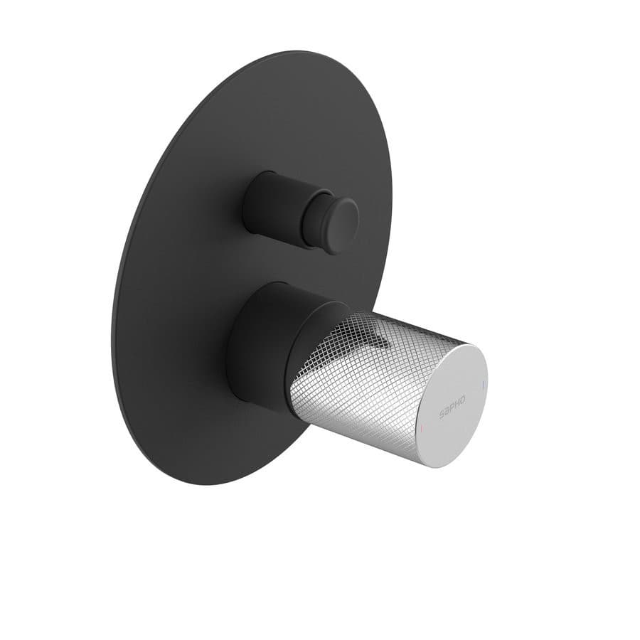 ULTRATAP bateria prysznicowa podtynkowa, 2 wyjście, czarny mat/chrom