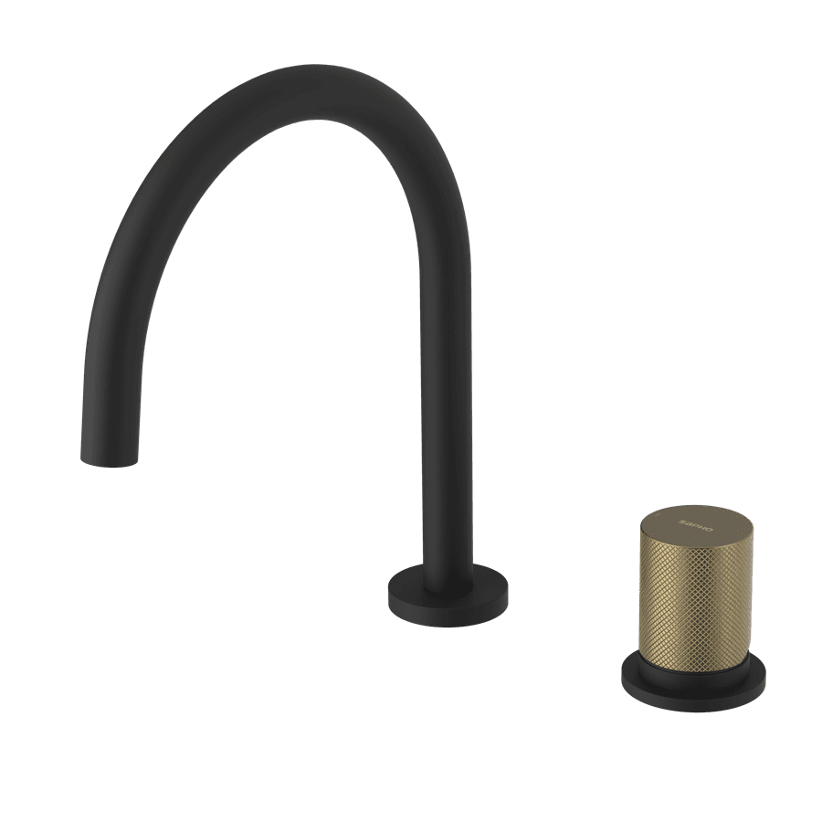 ULTRATAP dwuelementowa bateria umywalkowa, czarny mat/złoto mat