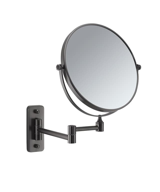 GAIA wiszące lusterko kosmetyczne, średnica 180mm, dwustronne, gun metal