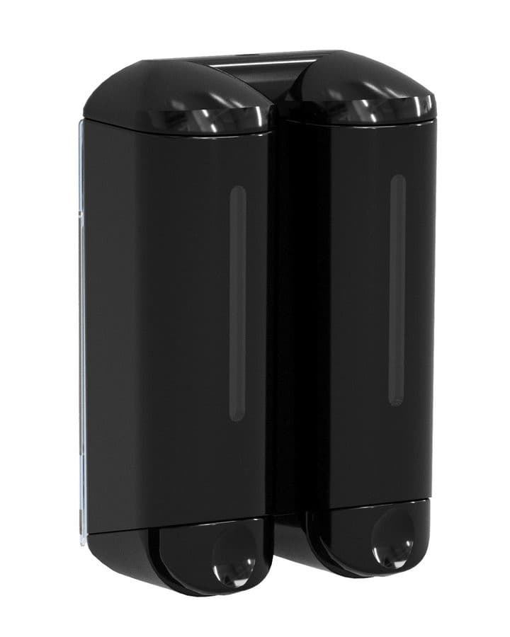 SHOWER MEDIUM podwójny dozownik mydła płynnego 2x250ml, czarny