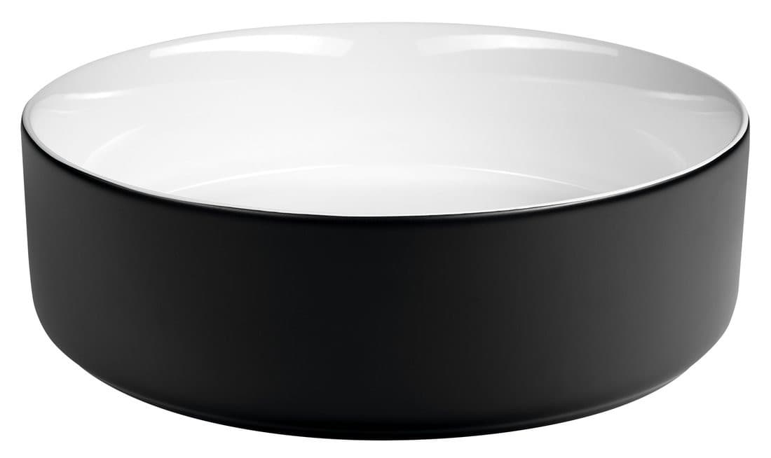 FIASTRA umywalka ceramiczna nablatowa, średnica 40cm, czarny mat