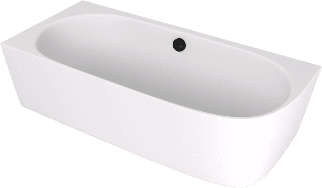 SUSSI L wanna przyścienna, narożna, kompozyt, 160x70x49,5cm, biały mat