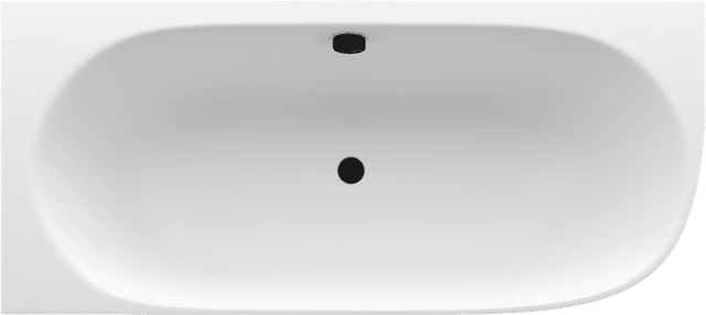 SUSSI L wanna przyścienna, narożna, kompozyt, 160x70x49,5cm, biały mat