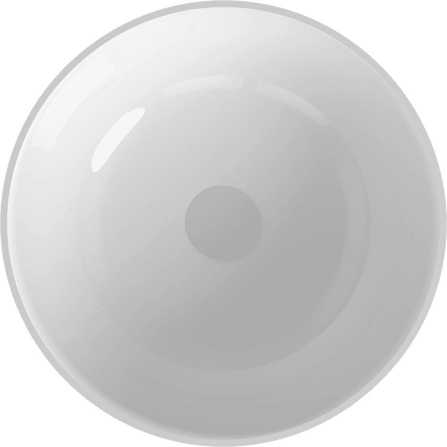 BANERA ROUND umywalka kompozytowa nablatowa, średnica 39cm, biały