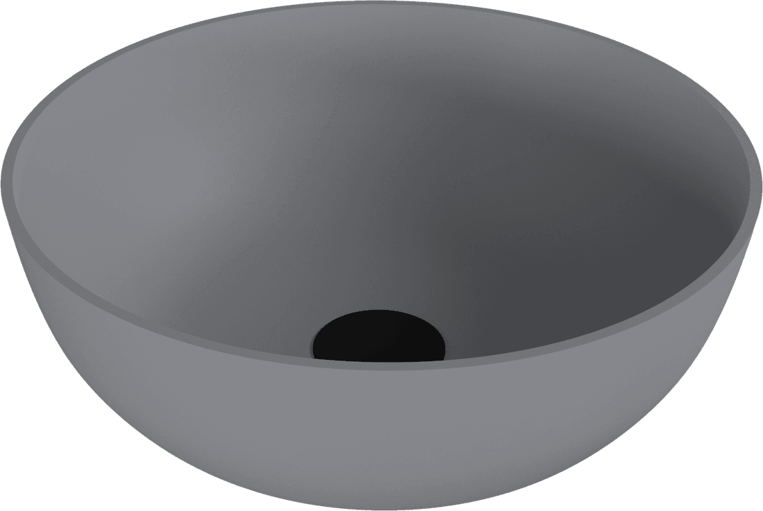BANERA ROUND umywalka kompozytowa nablatowa, średnica 39cm, szary mat