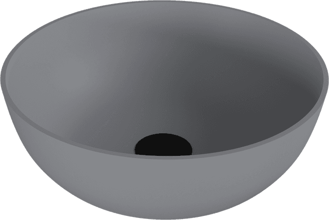 BANERA ROUND umywalka kompozytowa nablatowa, średnica 39cm, szary mat