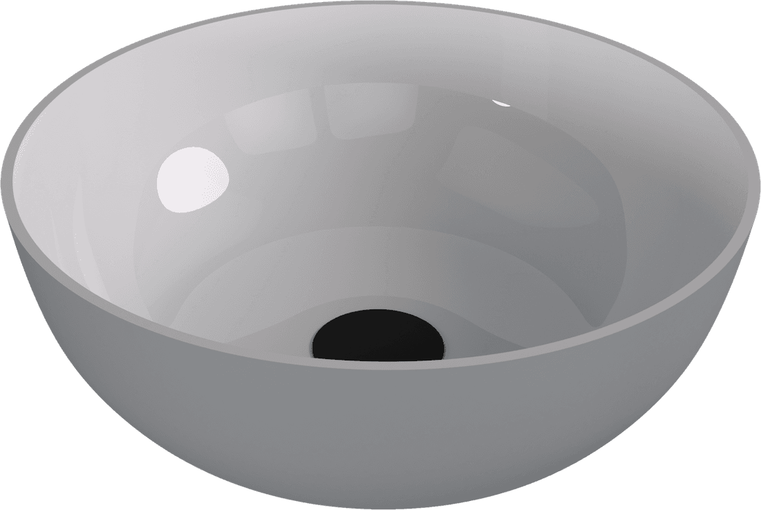 BANERA ROUND umywalka kompozytowa nablatowa, średnica 39cm, biały/szary mat