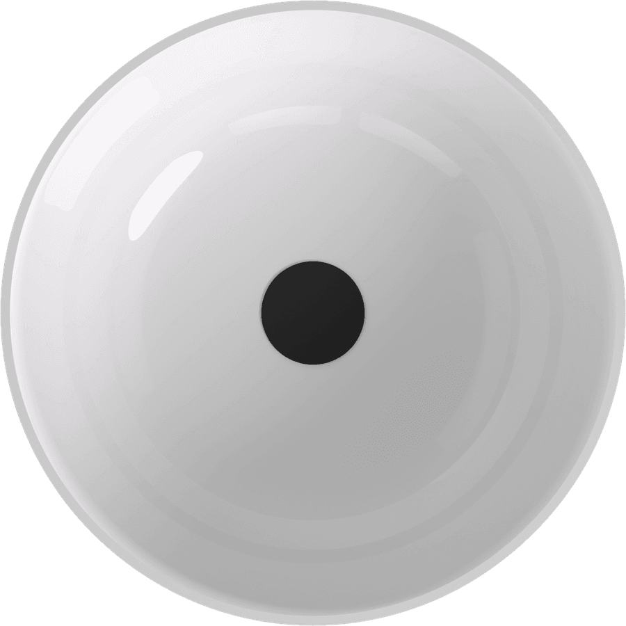 BANERA ROUND umywalka kompozytowa nablatowa, średnica 39cm, biały/szary mat