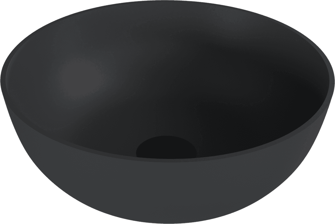 BANERA ROUND umywalka kompozytowa nablatowa, średnica 39cm, antracyt mat