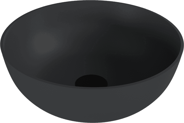 BANERA ROUND umywalka kompozytowa nablatowa, średnica 39cm, antracyt mat
