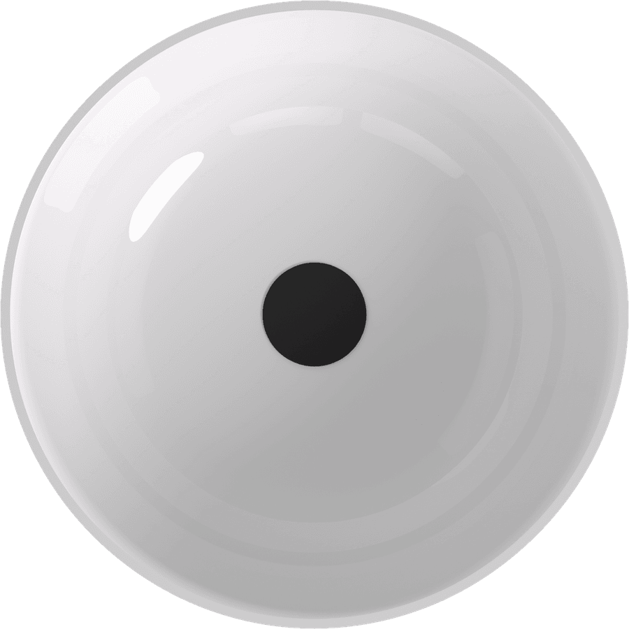 BANERA ROUND umywalka kompozytowa nablatowa, średnica 39cm, biały/antracyt mat