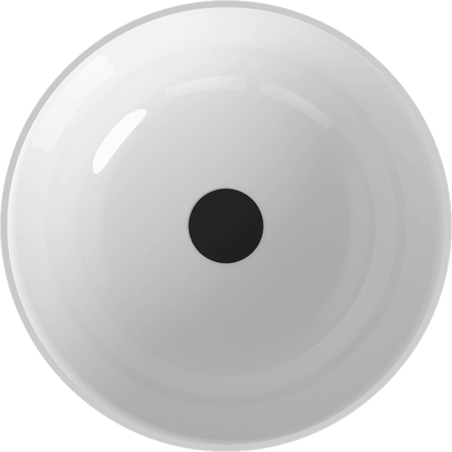 BANERA ROUND umywalka kompozytowa nablatowa, średnica 39cm, biały/antracyt mat