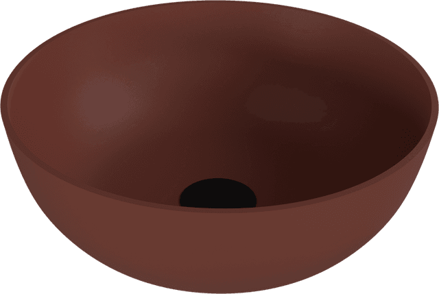 BANERA ROUND umywalka kompozytowa nablatowa, średnica 39cm, brązowy mat