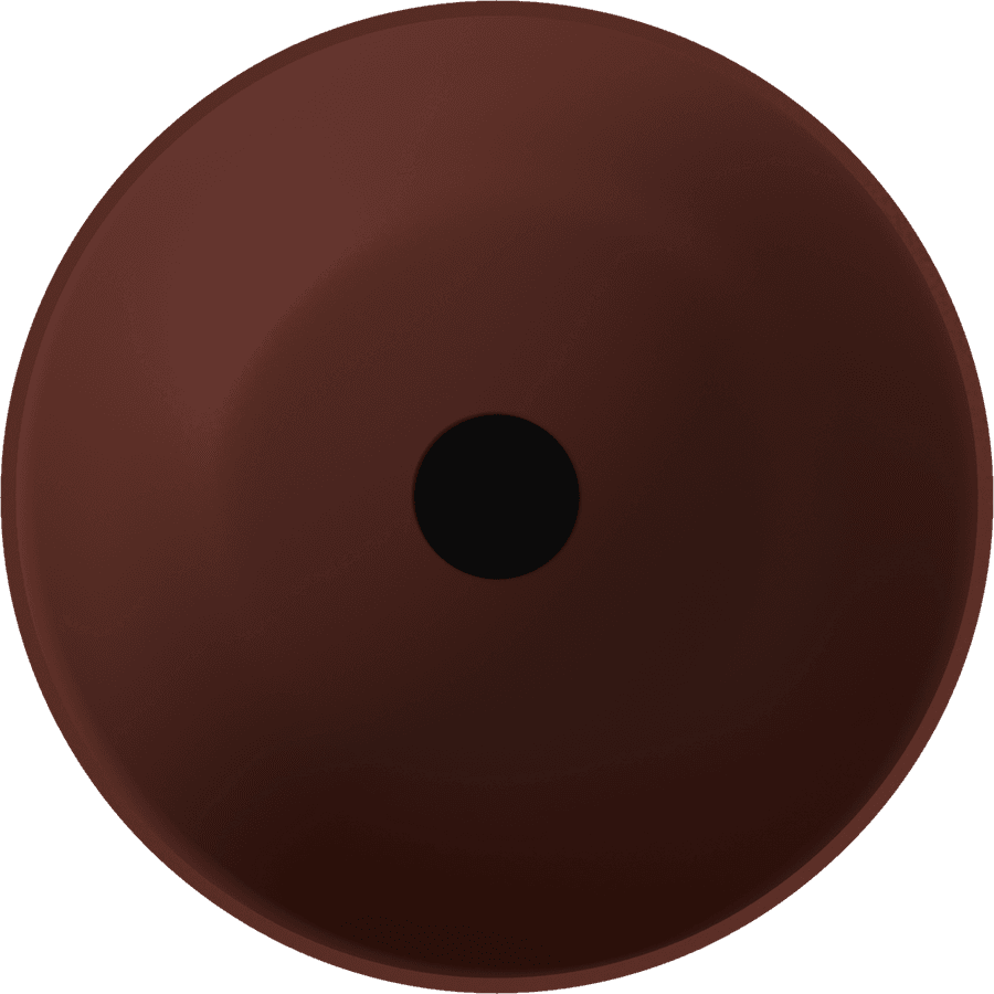 BANERA ROUND umywalka kompozytowa nablatowa, średnica 39cm, brązowy mat