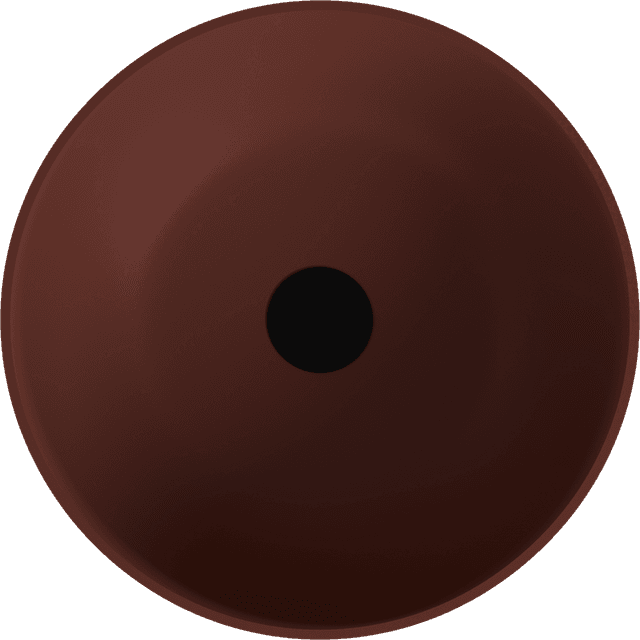 BANERA ROUND umywalka kompozytowa nablatowa, średnica 39cm, brązowy mat