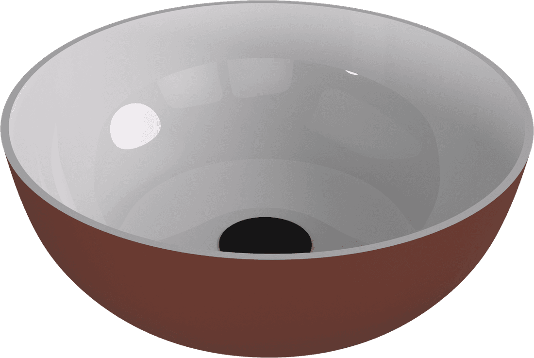 BANERA ROUND umywalka kompozytowa nablatowa, średnica 39cm, biały/brązowy mat