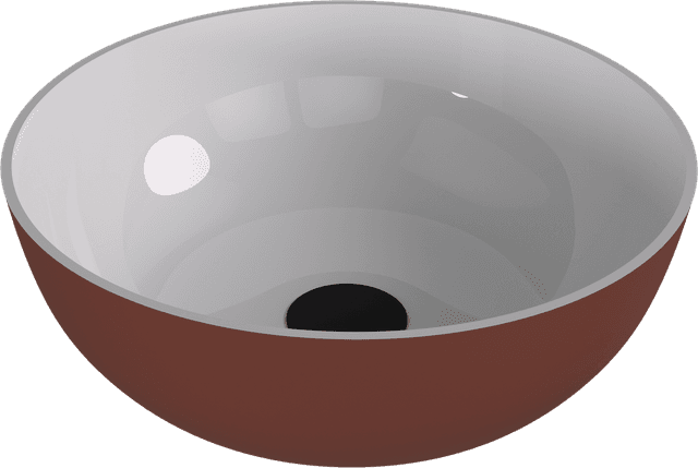 BANERA ROUND umywalka kompozytowa nablatowa, średnica 39cm, biały/brązowy mat