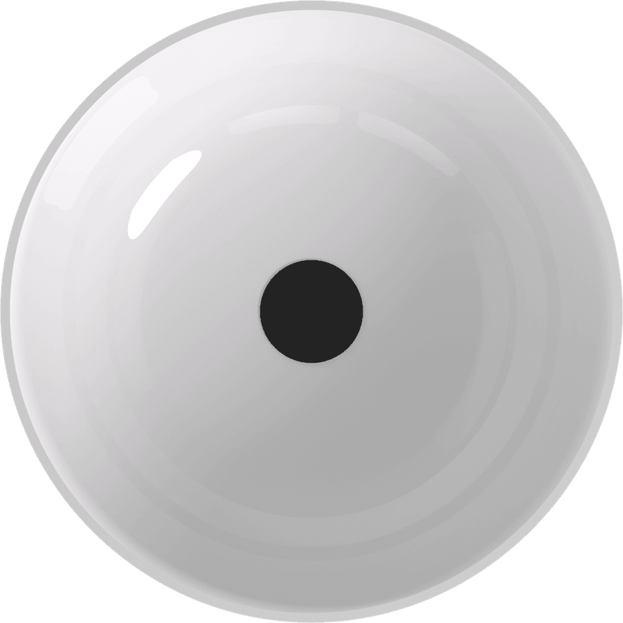 BANERA ROUND umywalka kompozytowa nablatowa, średnica 39cm, biały/brązowy mat