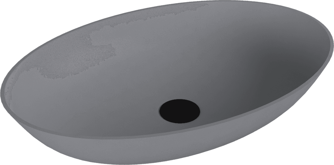 BANERA OVAL umywalka kompozytowa nablatowa, 60x40cm, szary mat