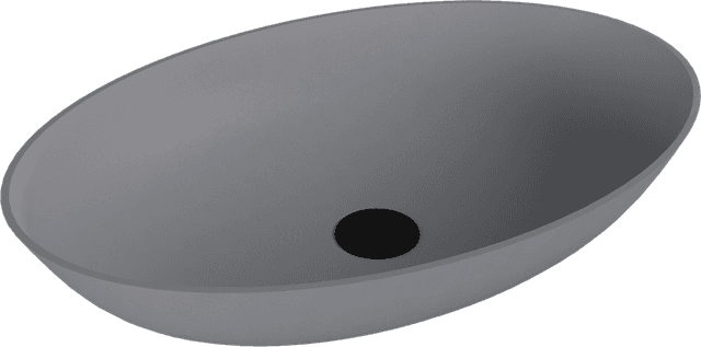 BANERA OVAL umywalka kompozytowa nablatowa, 60x40cm, szary mat