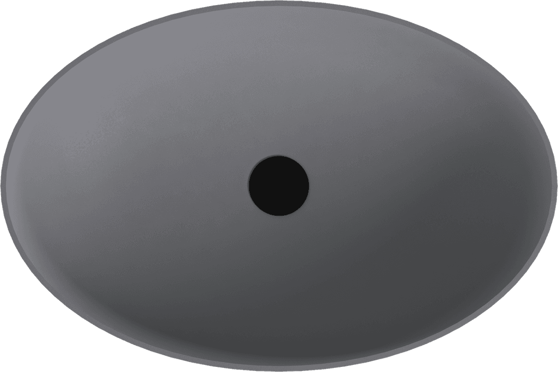 BANERA OVAL umywalka kompozytowa nablatowa, 60x40cm, szary mat